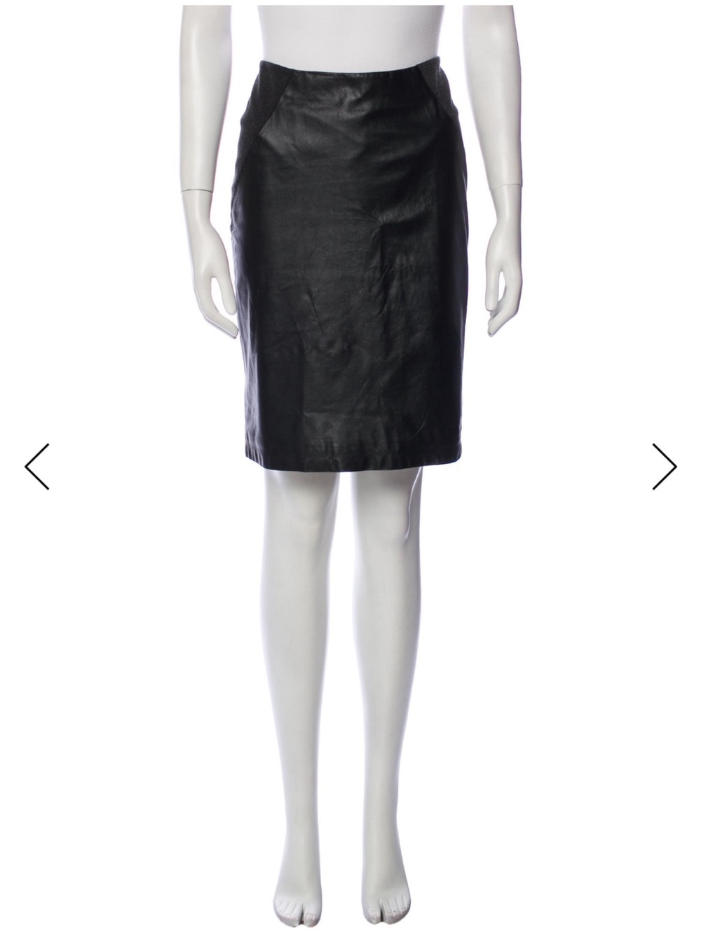 Theory Black Leather Pencil Skirt